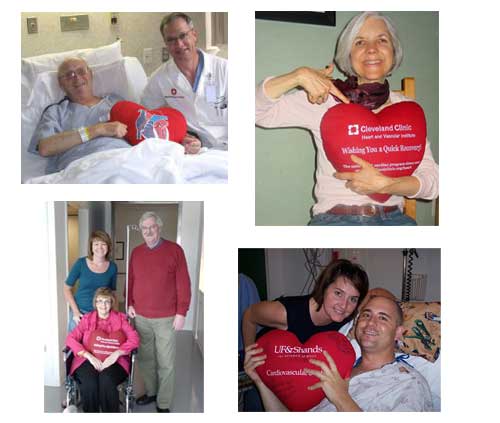 Patients Holding Big Red Pillow After Heart Surgery