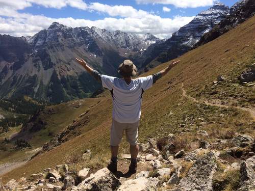 Patient in mountains after hike
