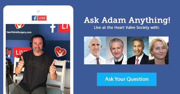 Invitation to join Facebook Live for heart valve patients at Heart Valve Society meeting