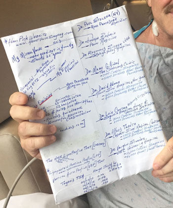 Patient research notes on selecting a surgeon