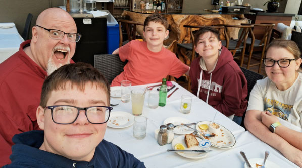 Larry's Family Having Dinner