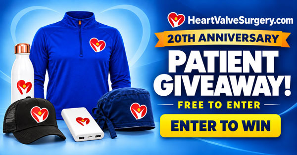 Swag Pack Prizes for 20th Anniversary of HeartValveSurgery.com 