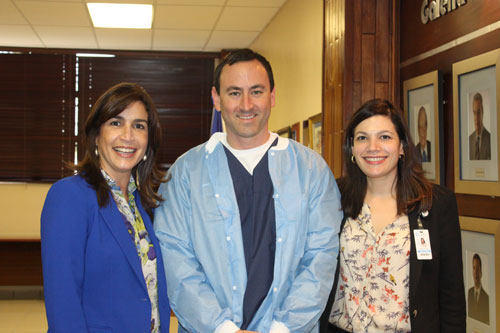 Adam Pick with Dominican hospital administration