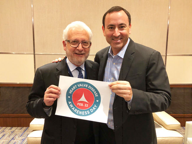 Dr. Martin Leon with Adam Pick on Heart Valve Day