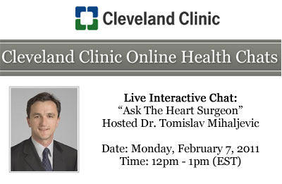 Dr. Tomislav Mihaljevic Internet Chat - Latest Treatments In Cardiac Surgery