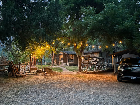 Outdoor Cabin at Dusk