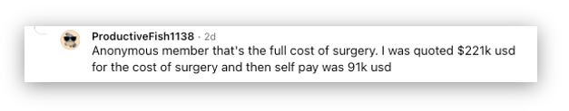 Self-Pay Costs of Surgery Out-of-Pocket