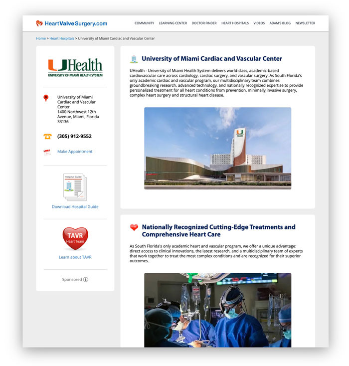University of Miami Heart Valve Center
