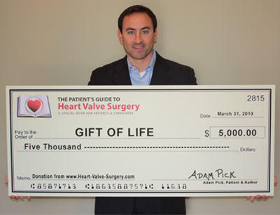 Patient & Author, Adam Pick, Donates $5,000 To Gift of Life