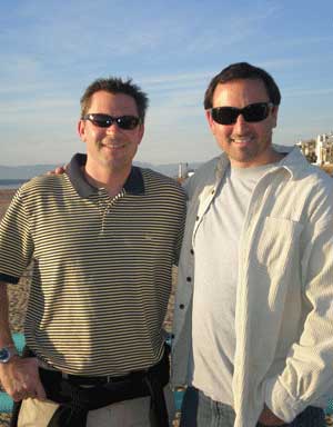Adam Pick and Taylor Browning, heart valve replacement patients at beach