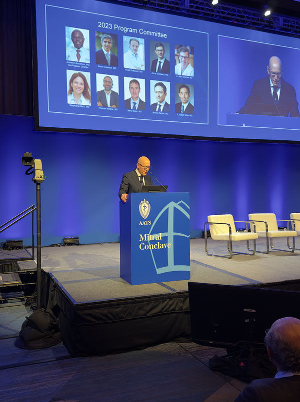 Dr. David Adams speaking at Mitral Conclave