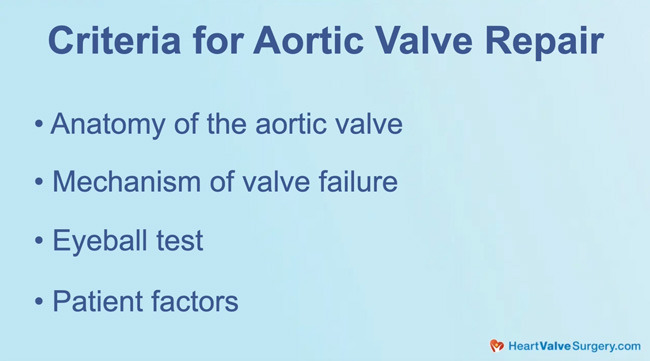 Aortic Valve Repair Surgery Patient Criteria