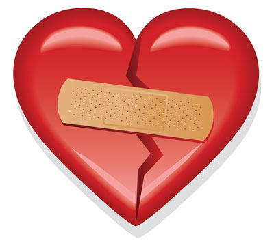 Broken Heart With Band Aid Across It