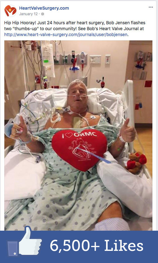 Heart valve patient on Facebook