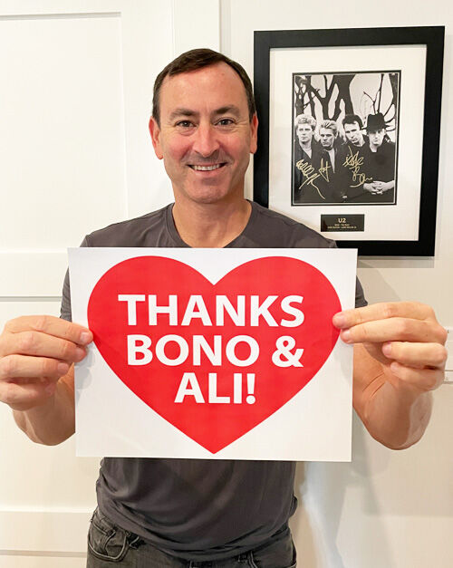 Adam Thanks U2's Bono & Ali for Heart Valve Awareness