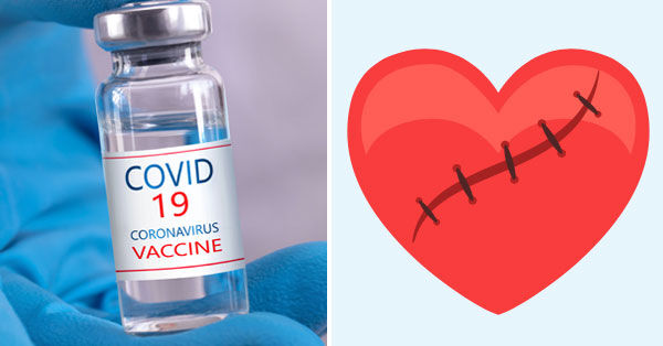 COVID Vaccine Bottle & Stitched Heart