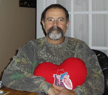 David, An Aortic Valve Replacement Patient, With A Red Pillow