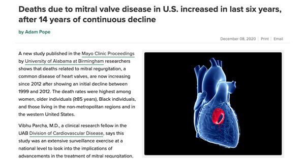 Mitral Regurgitation Death Research