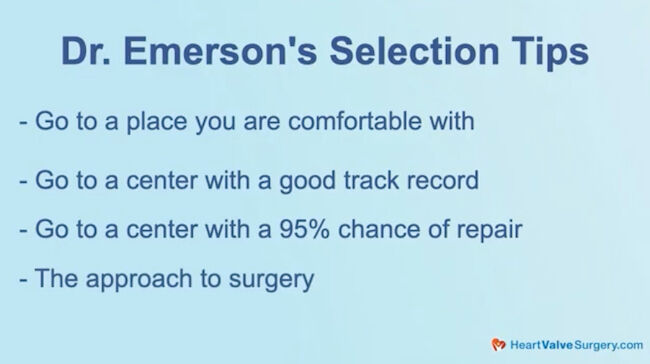 Dr. Emerson's Mitral Valve Surgeon Selection Tips