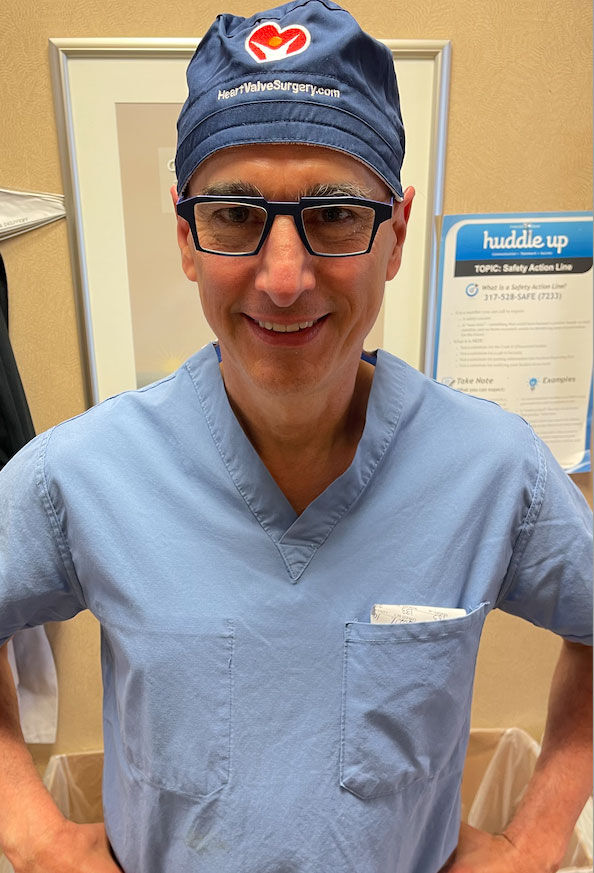 Dr. Marc Gerdisch wearing HeartValveSurgery.com scrub cap