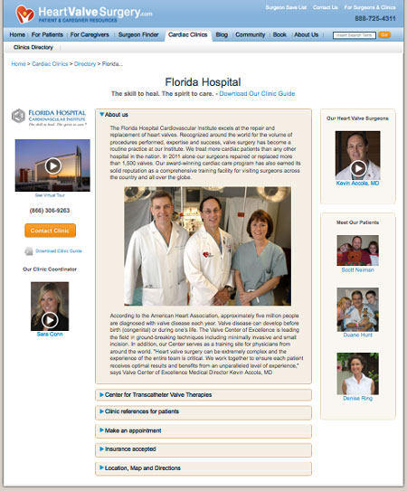 The AdventHealth Hospital Heart Valve Clinic Microsite