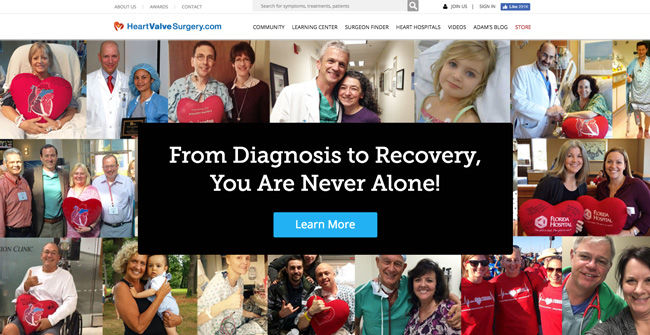 Homepage of heartvalvesurgery.com