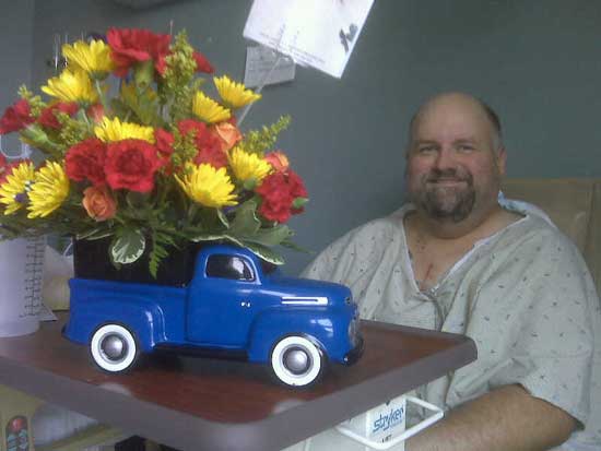 John Coleman, heart valve patient in hospital
