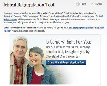 Mitral Valve Regurgitation Tool By Cleveland Clinic