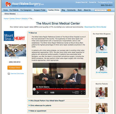 Mount Sinai Heart Valve Clinic Microsite