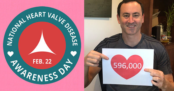 Adam Pick, founder of HeartValveSurgery.com, holding a Valve Disease Day sign