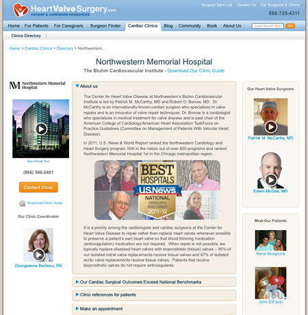 Northwestern Heart Valve Clinic Microsite