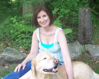 Robin Harding With Her Golden Retriever, Griffin