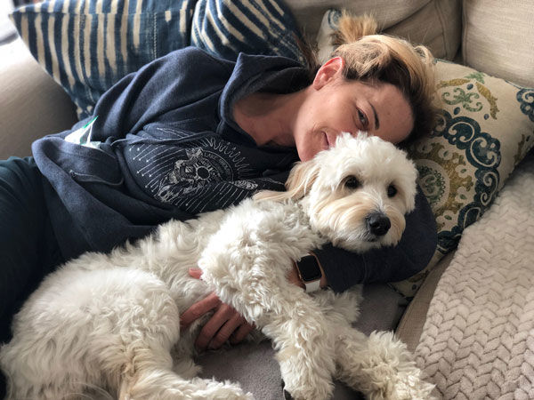 Robyn Pick with Bodie, her dog