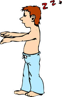 Cartoon character sleep walking