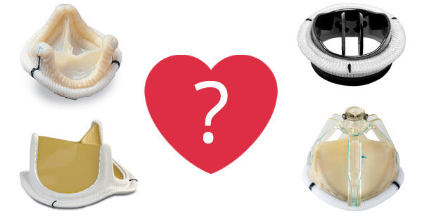 Different types of heart valve replacements - pig, cow and mechanical