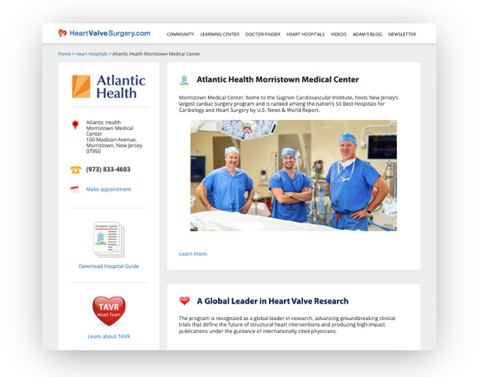 Atlantic Health Morristown Medical Center Heart Valve Team
