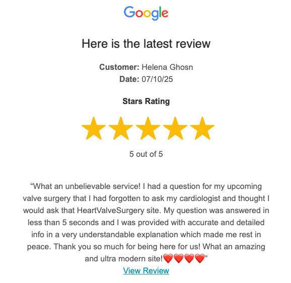 Heart Valve Chatbot Patient Review