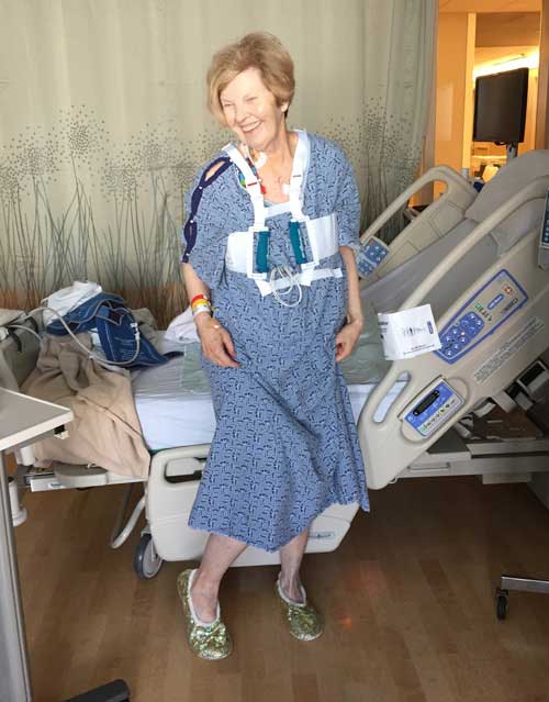 Heart Valve Surgery Patient Standing In Hospital