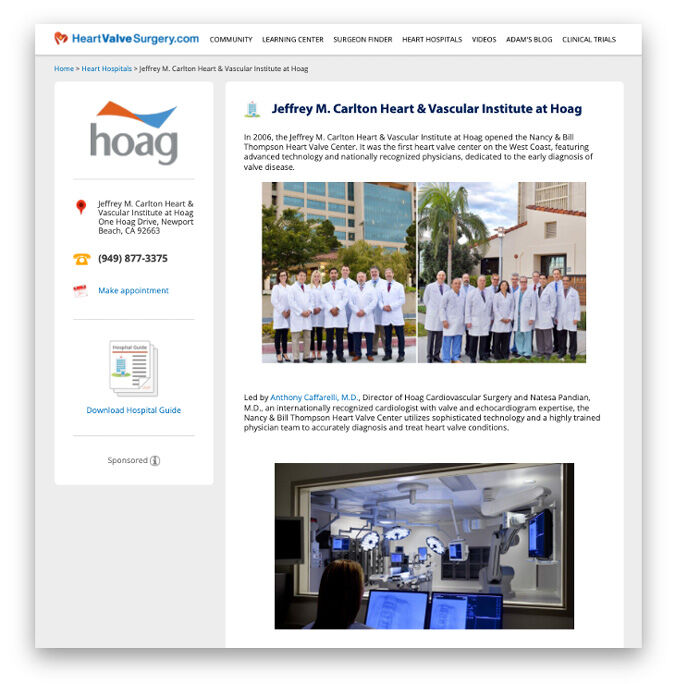 Hoag Heart Valve Microsite