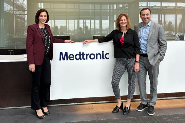Jenny Cotton, Terri Buehler and Adam Pick at Medtronic