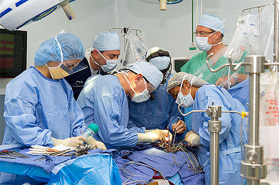 Dr. David Adams Performing Mitral Valve Surgery