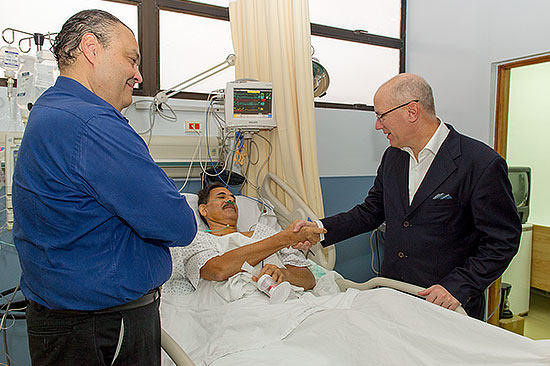 Dr. David Adams with Leonel Pirchardo at HGPS