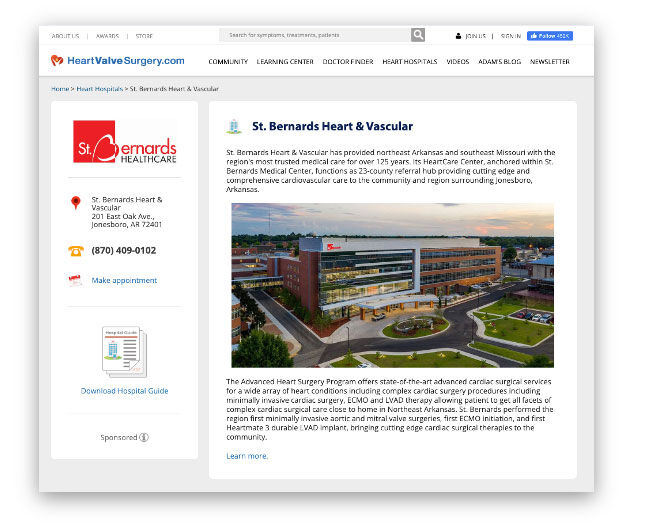 St. Bernards Heart Valve MIcrosite