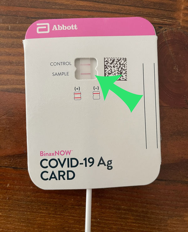 Abbott BinaxNow Covid 19 Test Positive