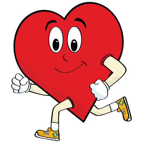 Heart Running Cartoon