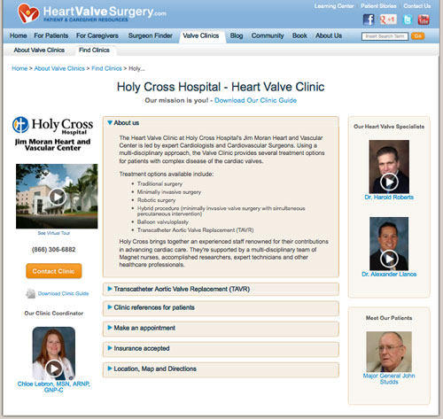 Heart Valve Surgery Microsite For Holy Cross Hospital