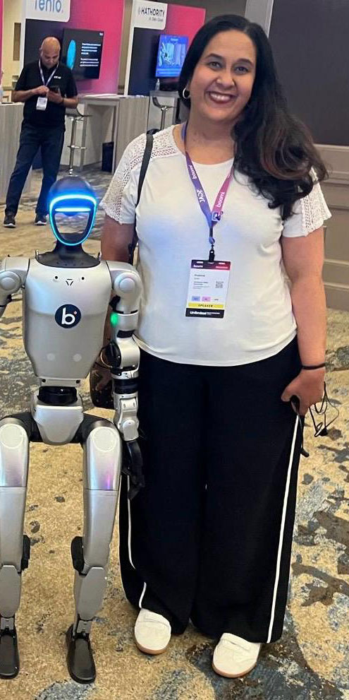 Padma Iyer Walking with Robot