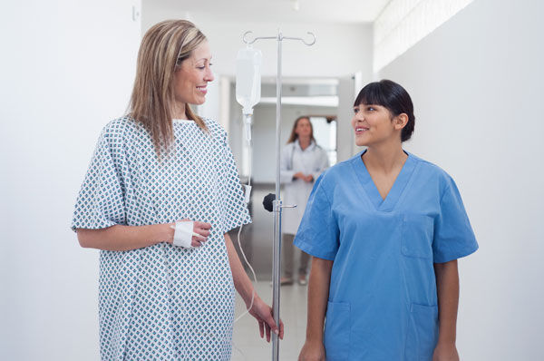 Patient Walking in Hospital