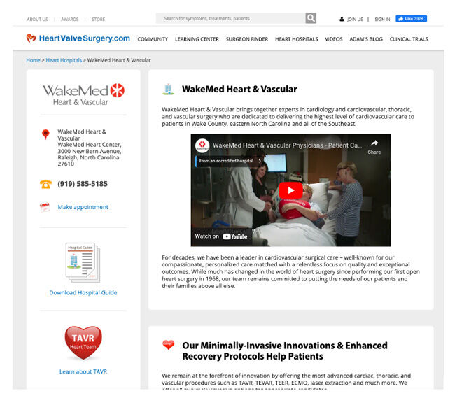 WakeMed Heart Valve Microsite