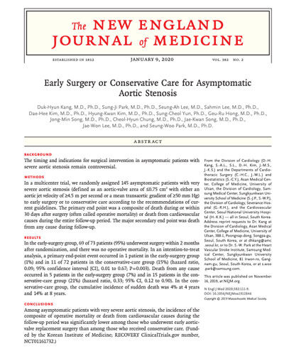 Early Surgery for Aortic Valve Stenosis Clinical Trial